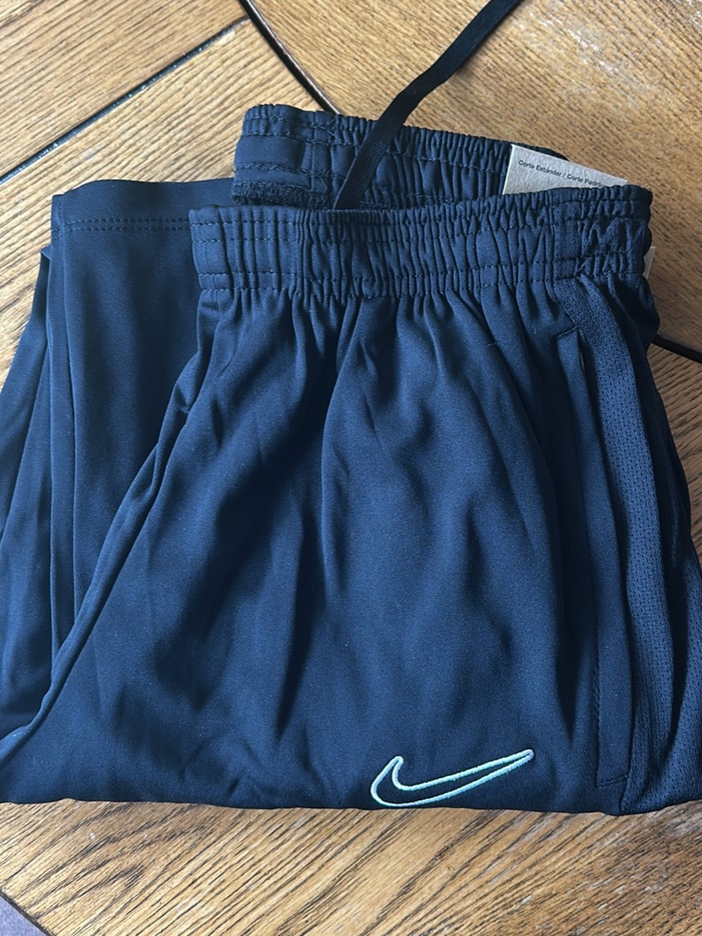 Nike Black Kids Sweatpants with Teal Swoosh